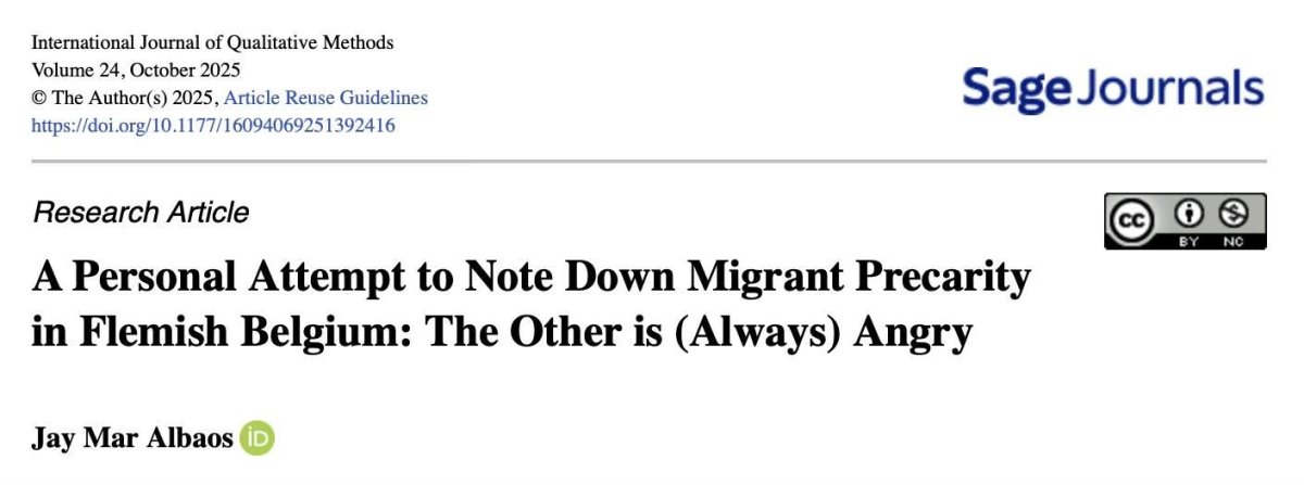 Publication of Journal Article: The Other is (Always) Angry